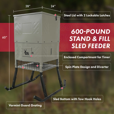 Boss Buck Stand & Fill Sled Feeder with Evolution Spin Plate (For Parts)