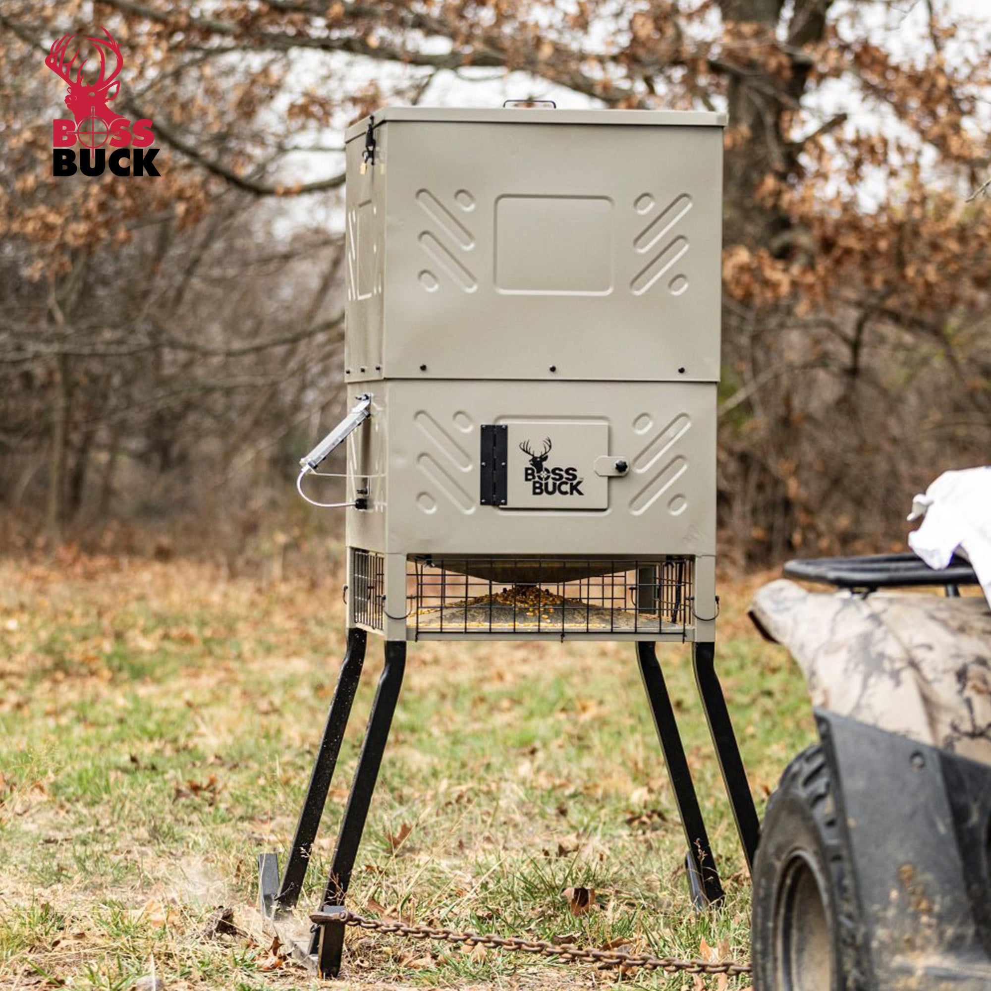 Boss Buck Stand & Fill Sled Feeder with Evolution Spin Plate (For Parts)