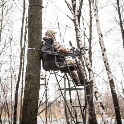 Hawk Hunting Big Denali Ladderstand with 26" Wide Seat and 23" Backrest, (Used)