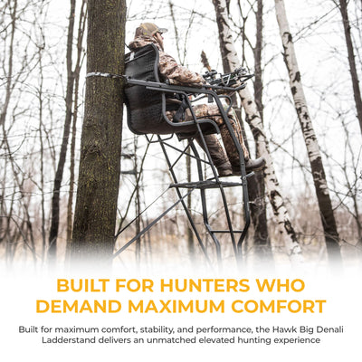 Hawk Hunting Big Denali Ladderstand with 26" Wide Seat and 23" Backrest, (Used)