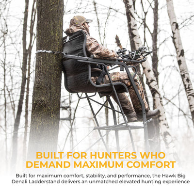 Hawk Hunting Big Denali Ladderstand with 26" Wide Seat and 23" Backrest, Multi - VMInnovations