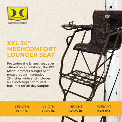 Hawk Hunting Big Denali Ladderstand with 26" Wide Seat and 23" Backrest, Multi - VMInnovations