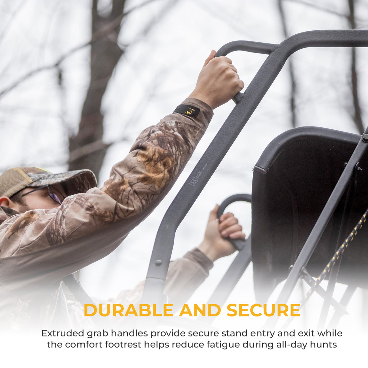 Hawk Hunting Big Denali Ladderstand with 26" Wide Seat and 23" Backrest, Multi - VMInnovations