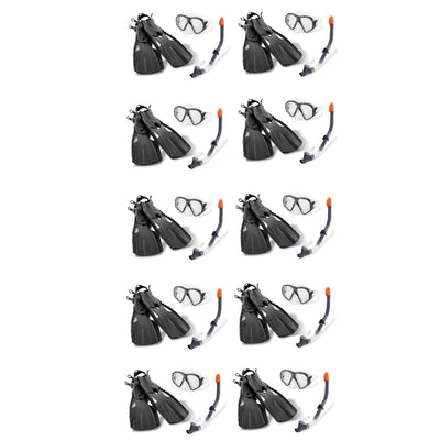 Intex Reef Rider Swim Diving Goggle Mask Snorkeling Set, 14 to Adult (10 Pack)