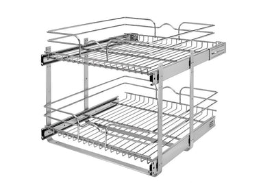 Rev-A-Shelf 2 Tier 21” & 18” Wire Basket PullOut Wire Basket Cabinet Organizers