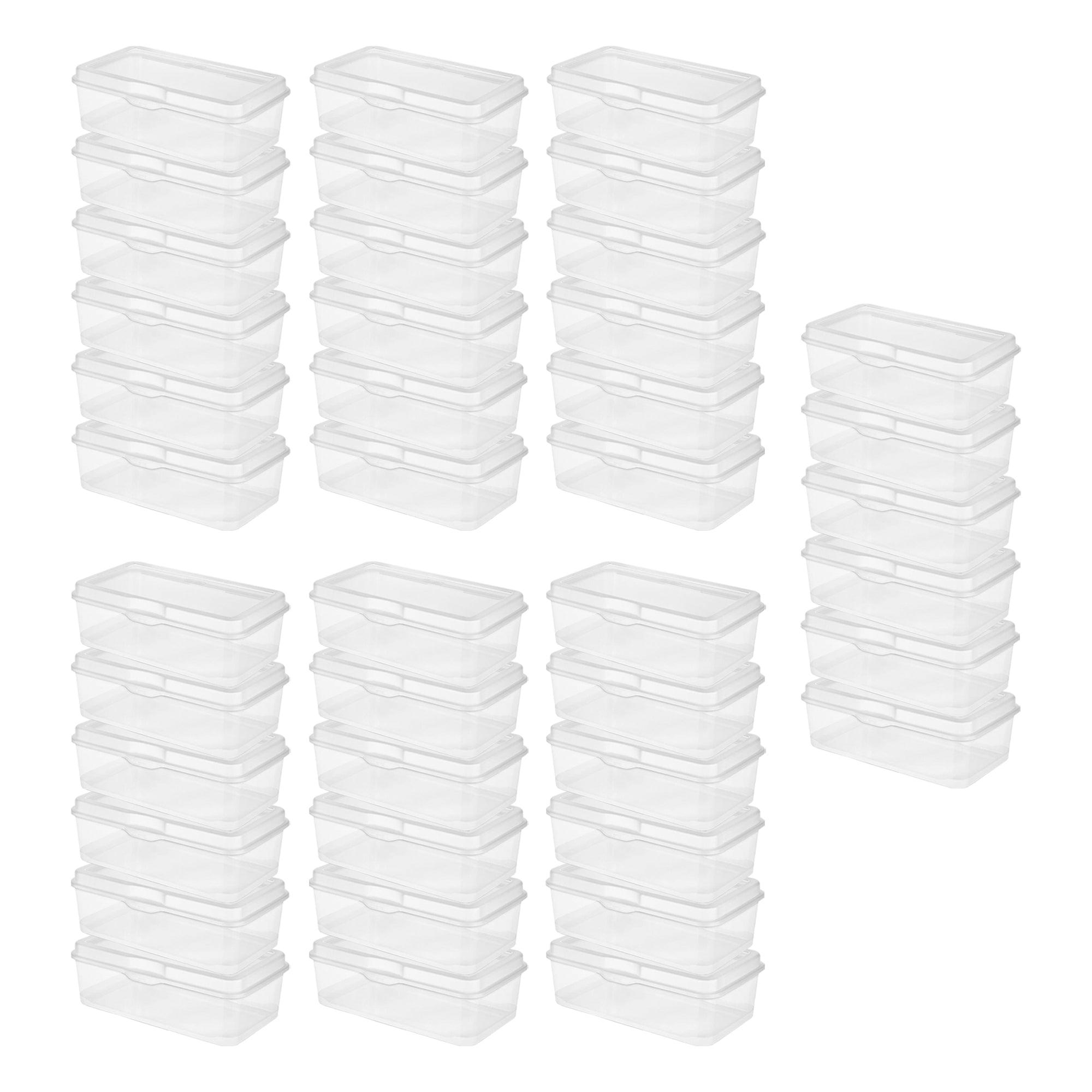 Sterilite Plastic Stacking FlipTop Latching Storage Box Container, Clear 42 Pack - VMInnovations