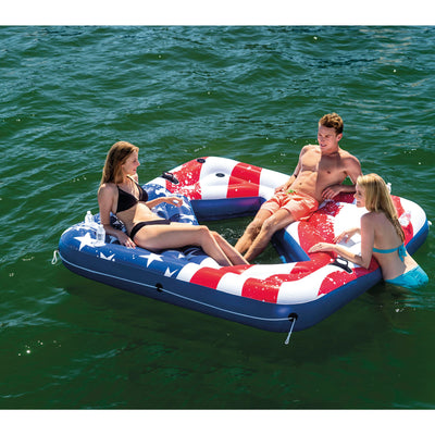 Intex Inflatable American Flag 2 Person Pool w/ AC Electric Air Pump