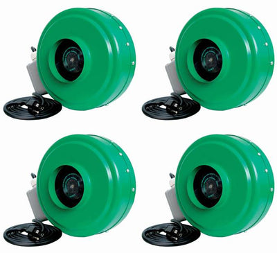 Active Air ACDF4 4 Inch Hydroponic Inline Fan with Brackets, 165 CFM (4 Pack)