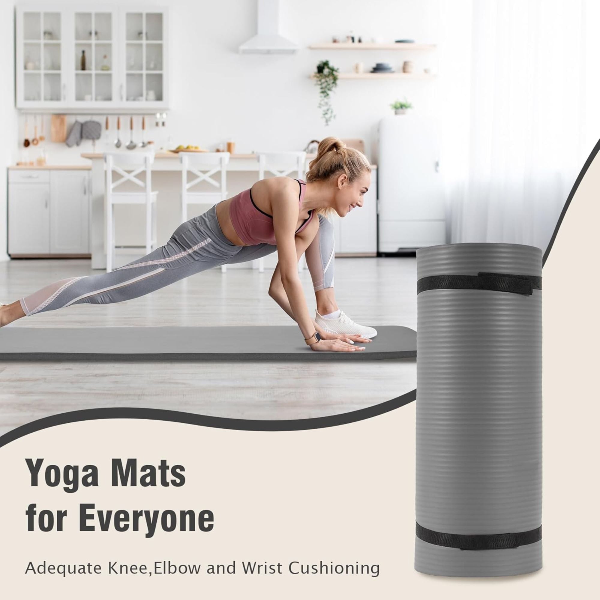 BalanceFrom Yoga Mat, 1in Extra Thick Exercise Pilates Workout Mat (Open Box) - VMInnovations