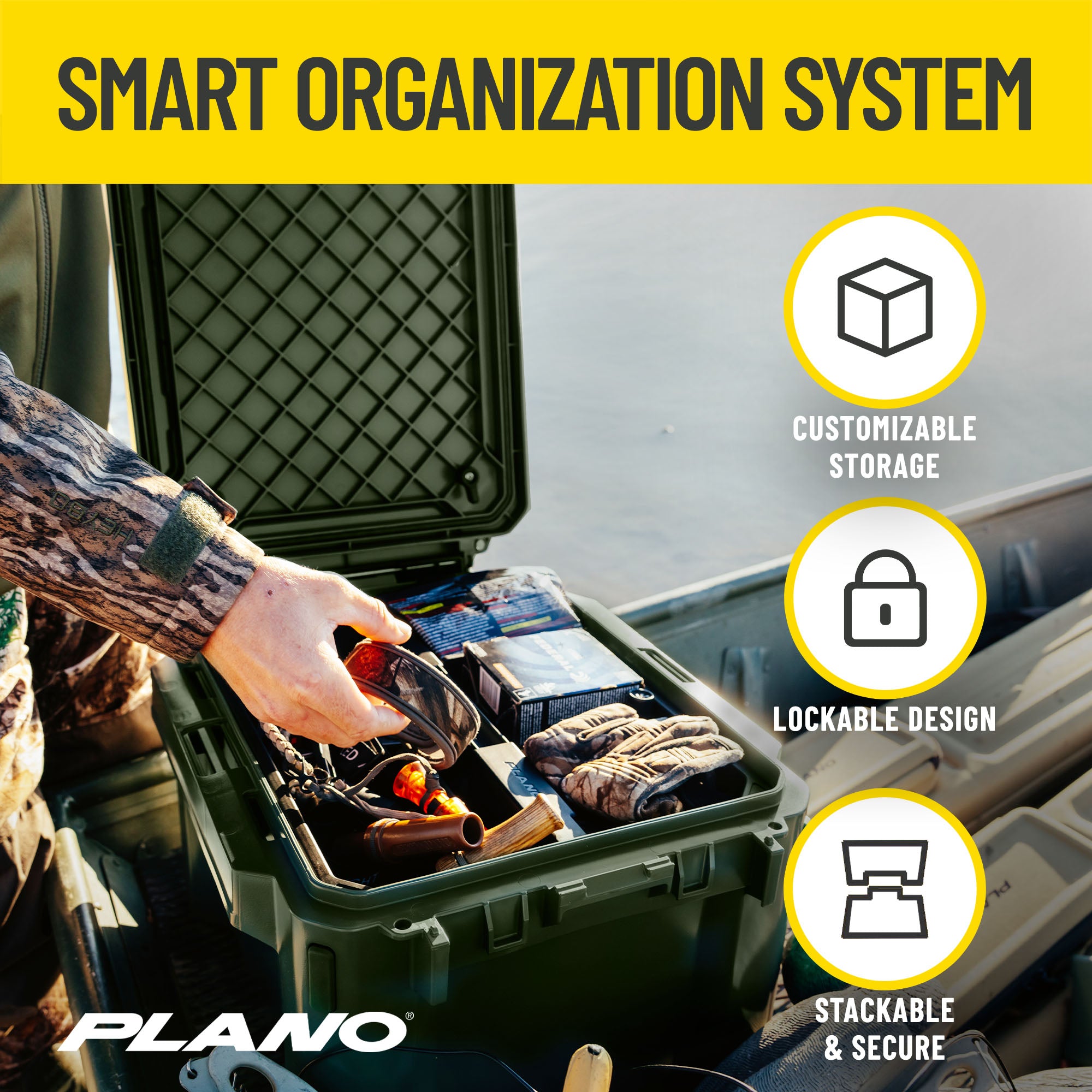 Plano GoNow Field Box, Fishing Gear Storage Utility Container, Small, Olive Drab