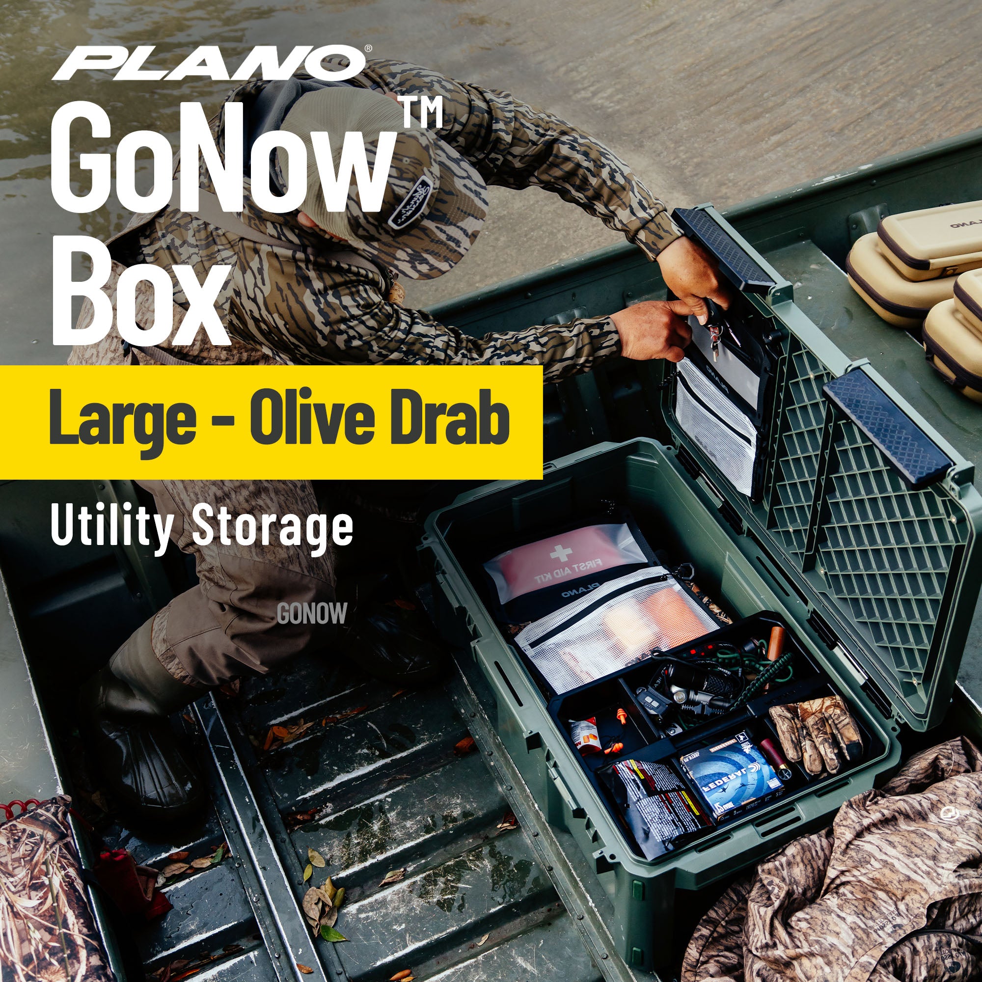 Plano GoNow Box, Waterproof Gear Storage & Utility Container, Large, Olive Drab