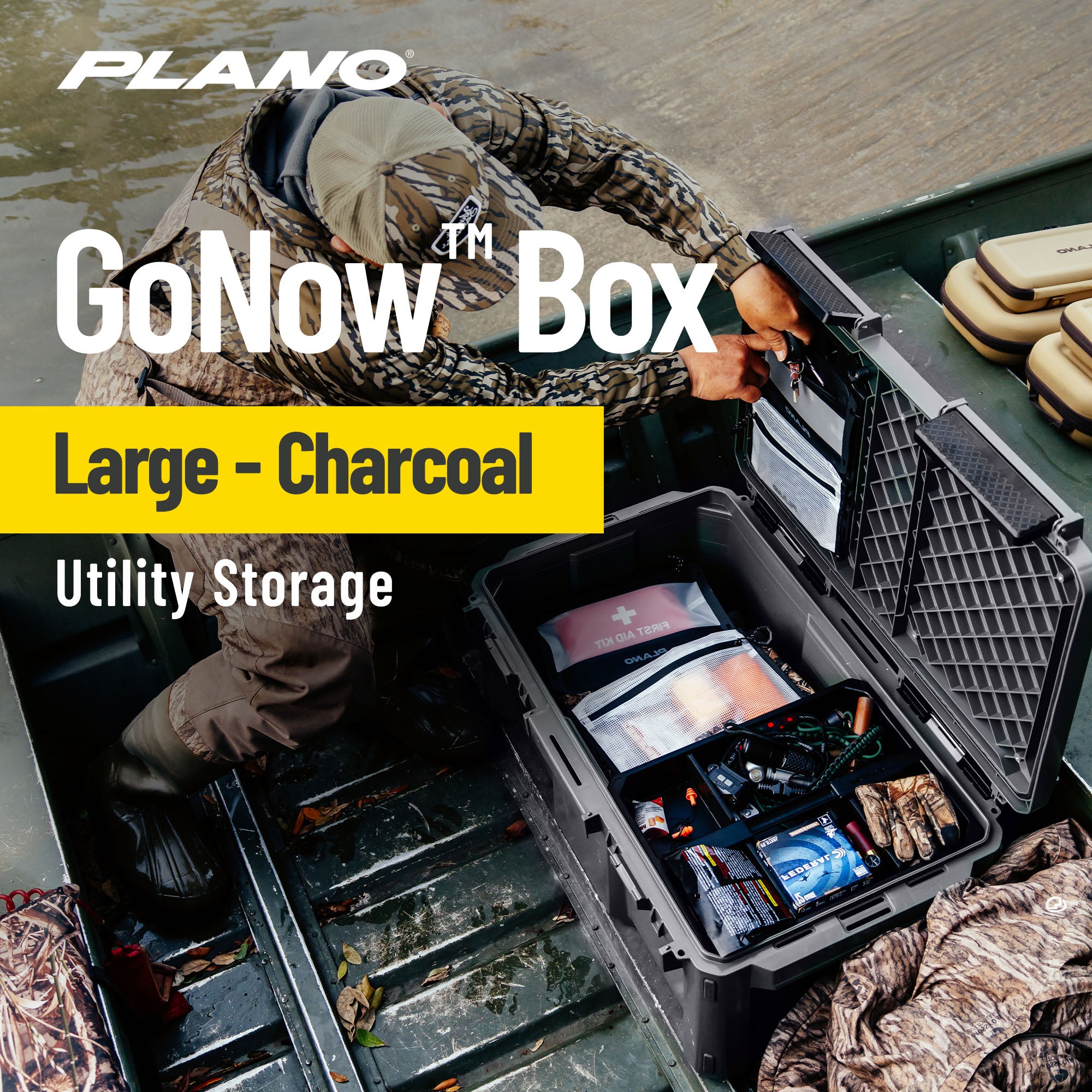 Plano GoNow Box, Waterproof Gear Storage & Utility Container, Large, Charcoal
