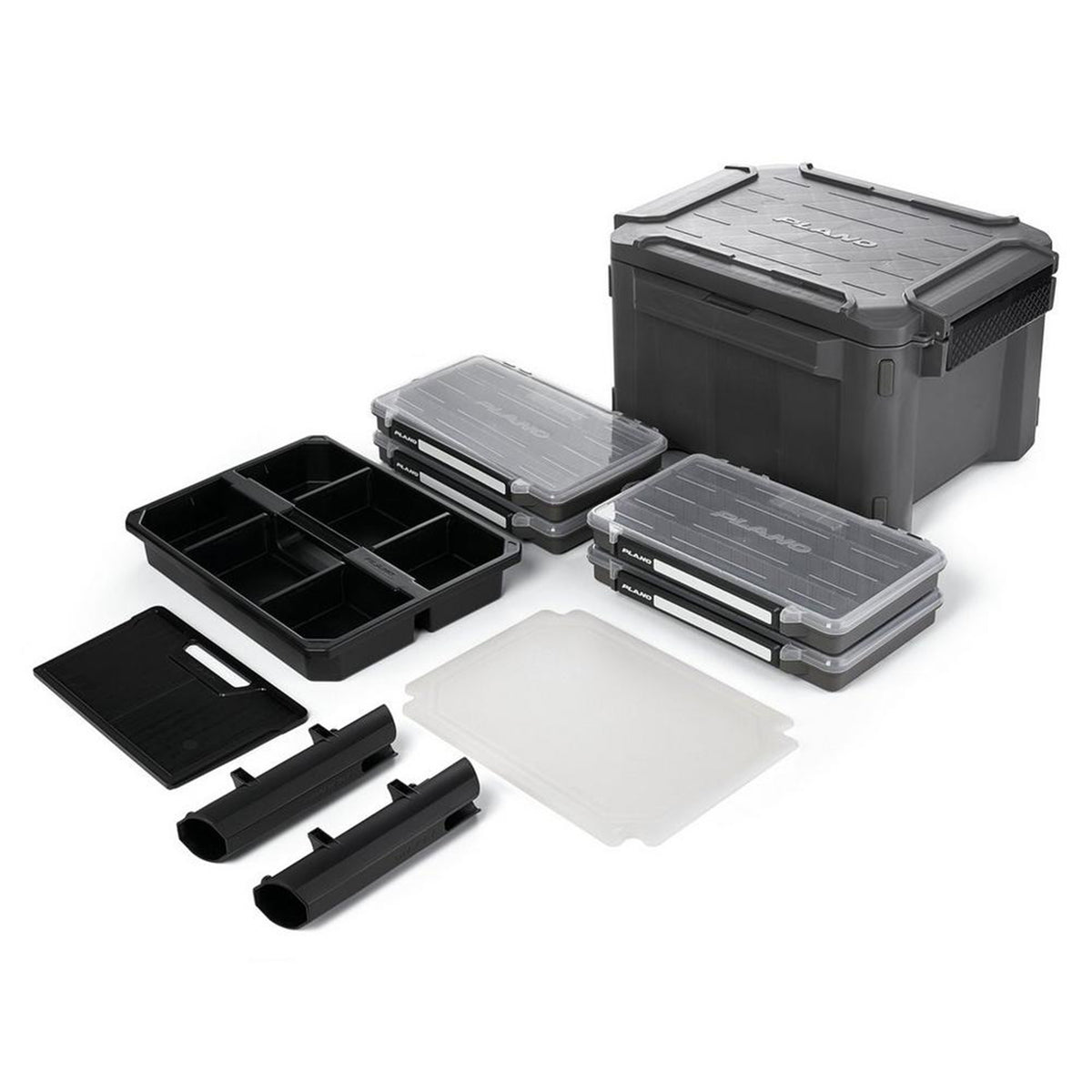 Plano GoNow Freshwater Fish Kit, Waterproof Field Box with Rod Holders, Charcoal (For Parts)