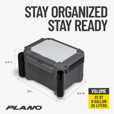 Plano GoNow Freshwater Fish Kit, Waterproof Field Box with Rod Holders, Charcoal - VMInnovations