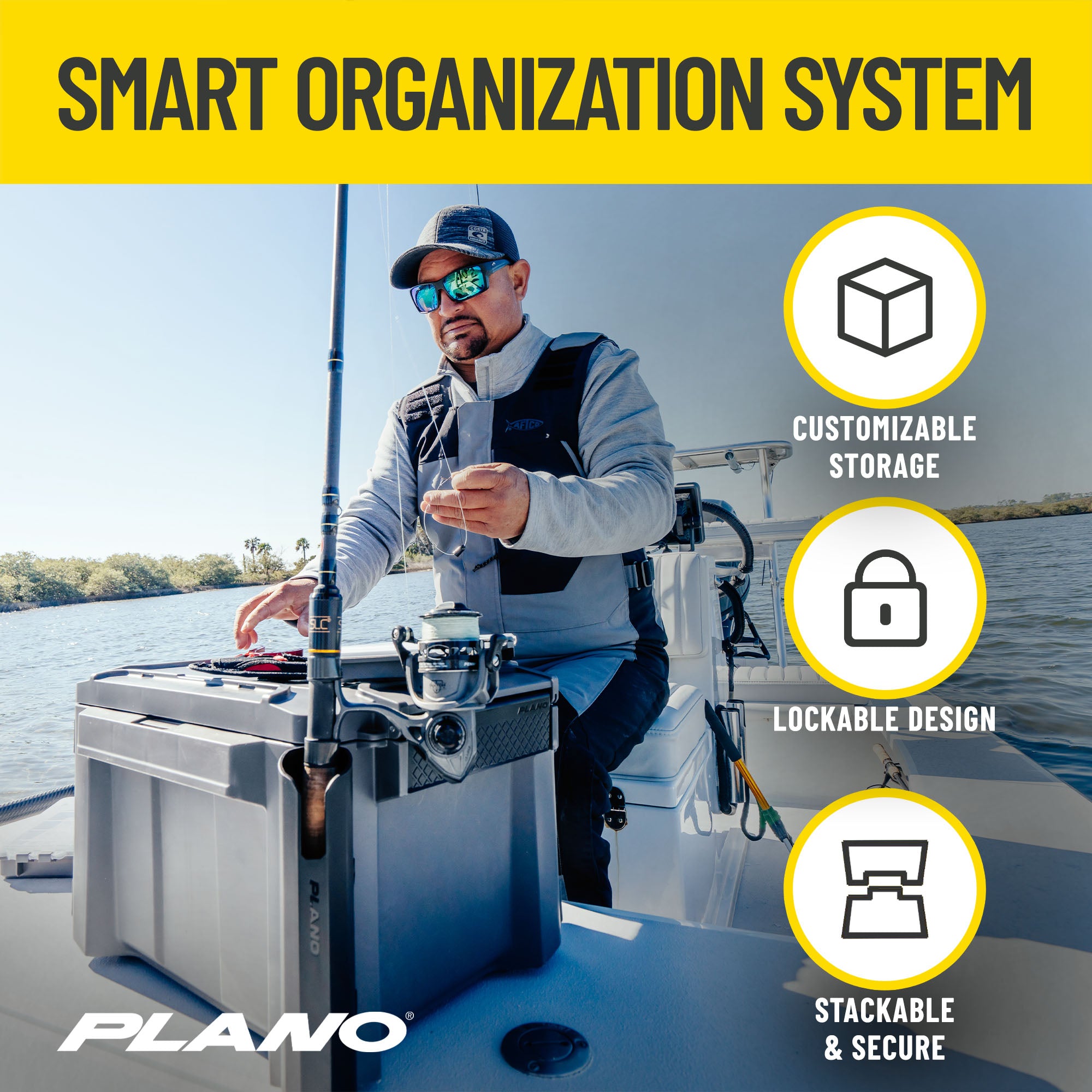 Plano GoNow Freshwater Fish Kit, Waterproof Field Box w Rod Holders (Open Box) - VMInnovations