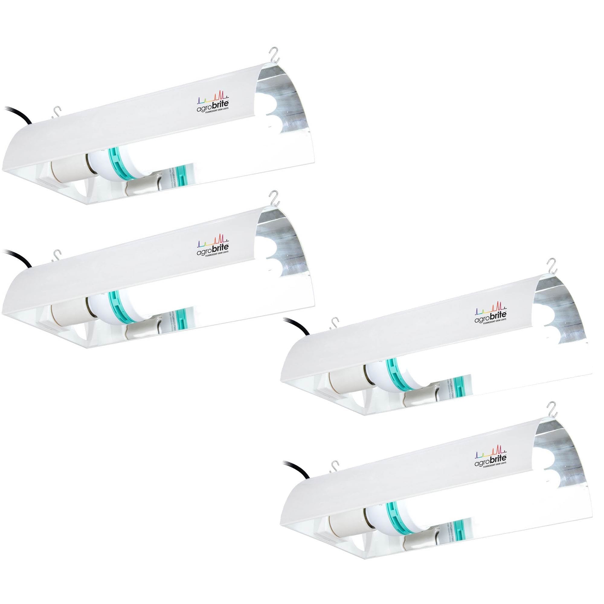Hydrofarm Hydroponic Fluorescent 125 Watt Grow Light System with Cord (4 Pack)
