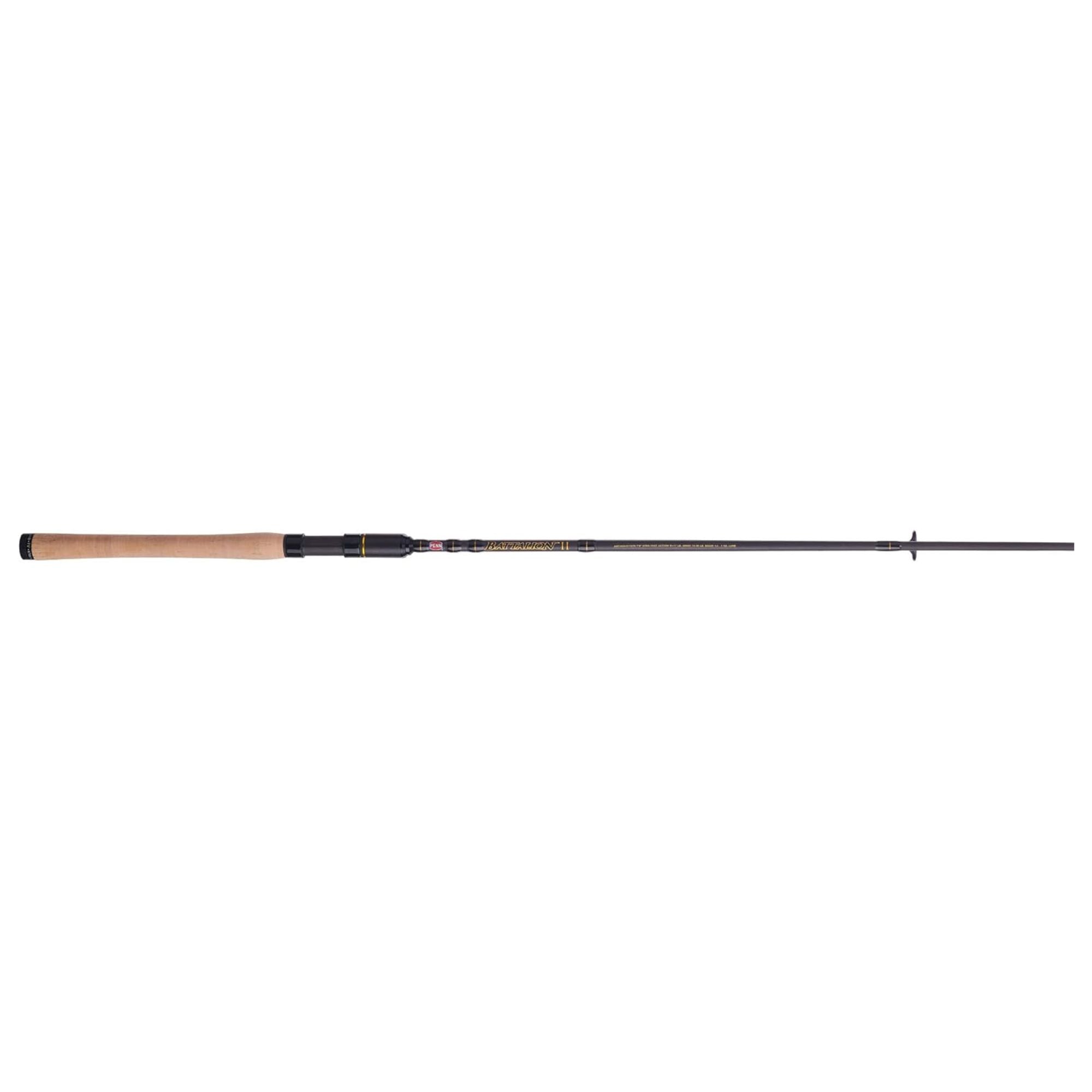 Penn Battalion II Inshore Spinning Rod, 7'6" with 10-17 Pound Load, Black/Gold