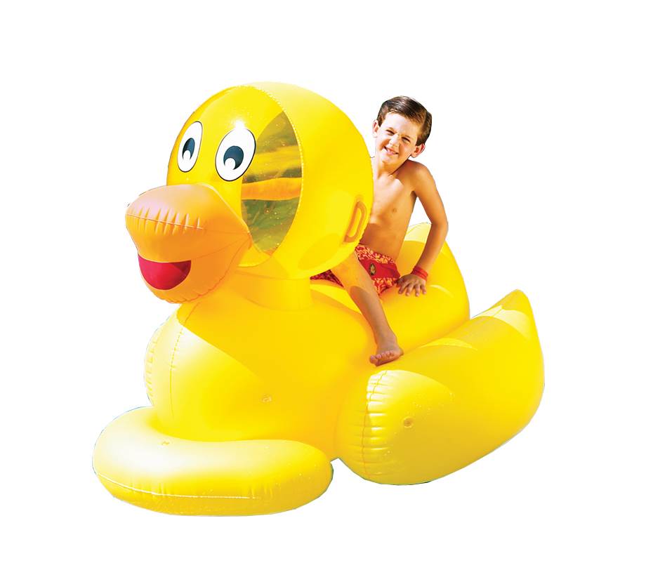 Swimline 9062 Inflatable Swimming Pool Giant Ducky Ride-On Floating Toy Raft - VMInnovations