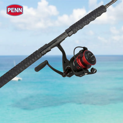PENN Fierce IV Spinning Fishing Reel, 6.2:1 Gear Ratio, Size 3000, Black/Red