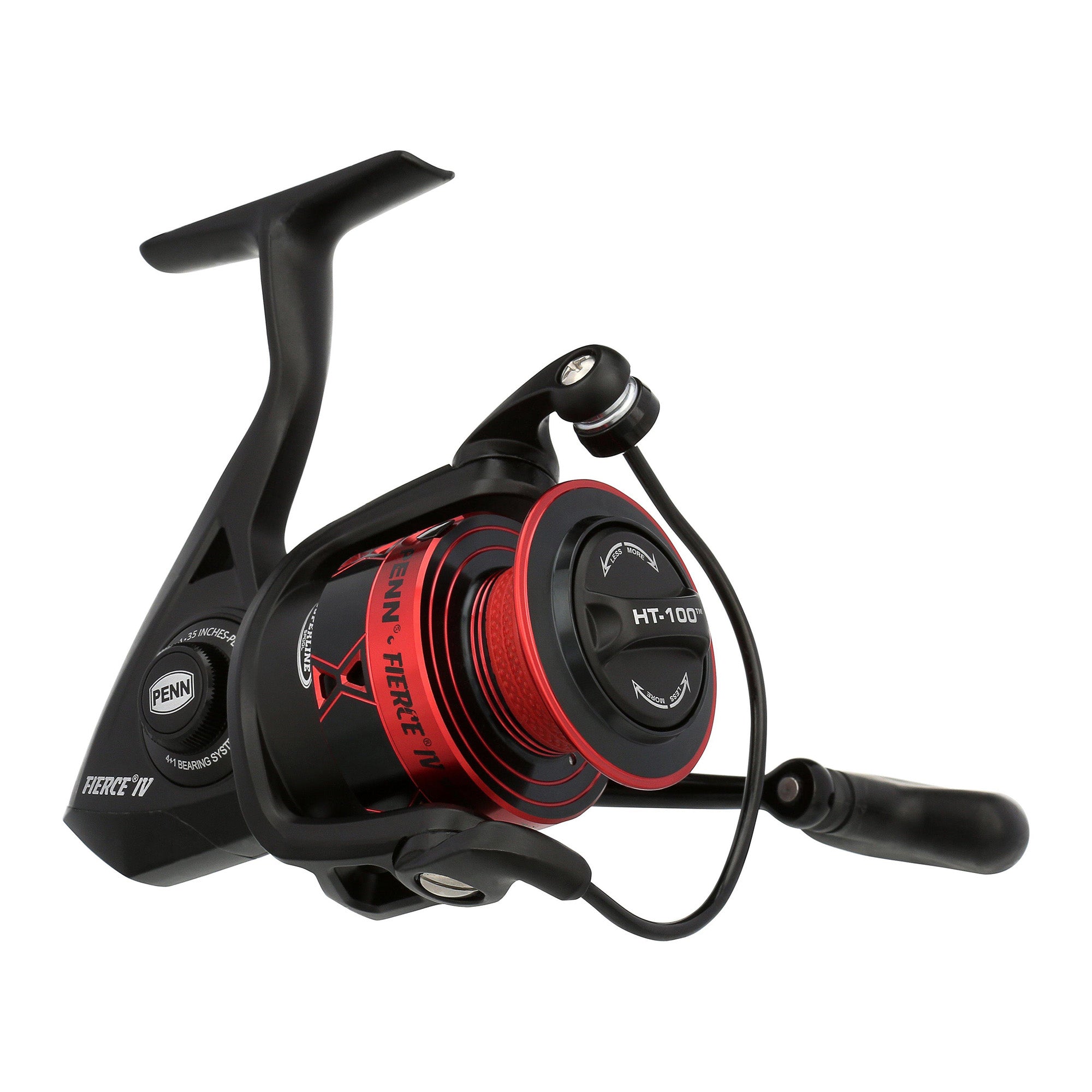 PENN Fierce IV Spinning Fishing Reel, 6.2:1 Gear Ratio, Size 3000, Black/Red