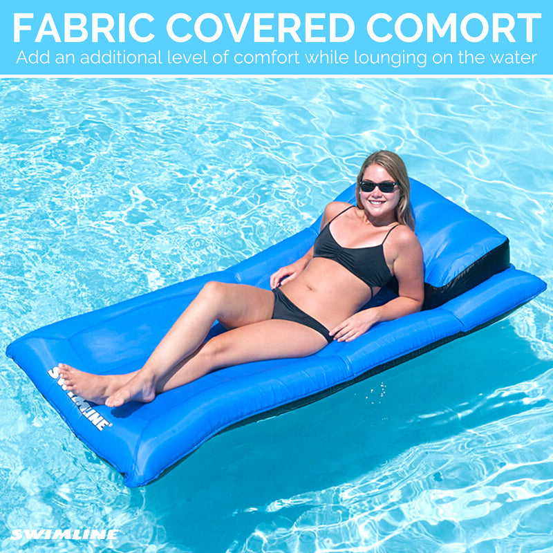 Swimline 9057 Swimming Pool Inflatable Fabric Covered Air Mattress (Open Box)