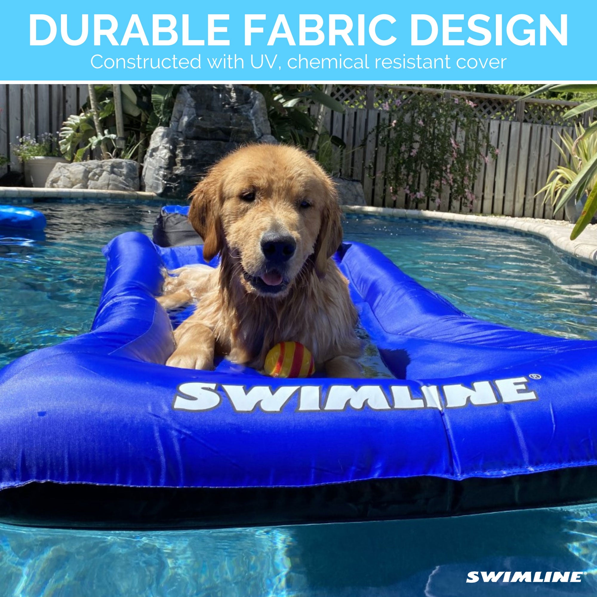 Swimline 9057 Swimming Pool Inflatable Fabric Covered Air Mattress (Open Box) - VMInnovations