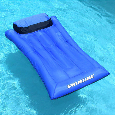 Swimline Oversized Inflatable Swimming Pool Air Mattress Floating Raft, Blue