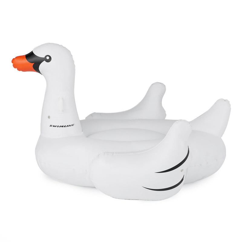 Swimline Swimming Pool Giant Rideable Swan Inflatable Float Toy 75" (Open Box)
