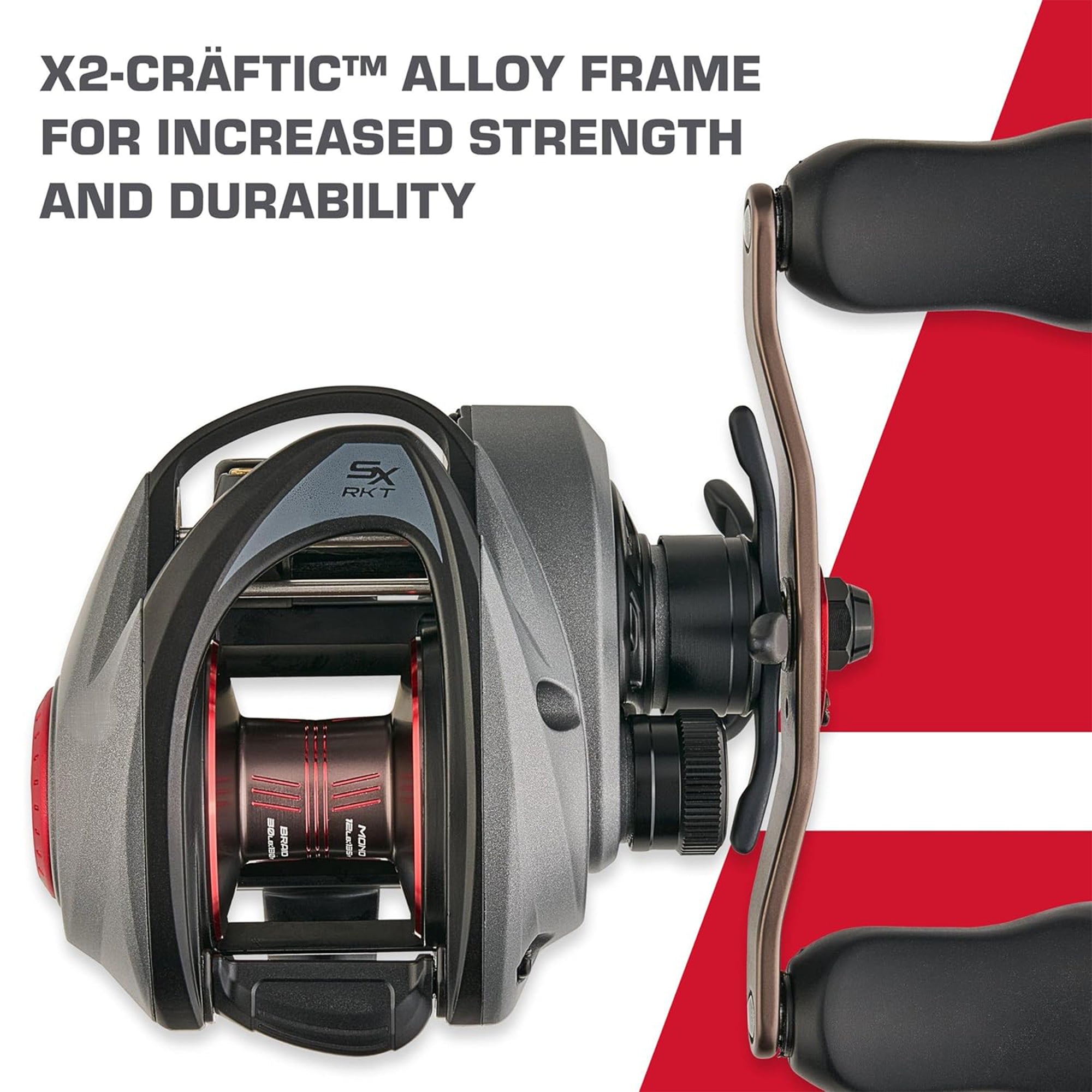 Abu Garcia Revo SX Rocket Low Profile Baitcast Left-Handed Fishing Reel, Grey