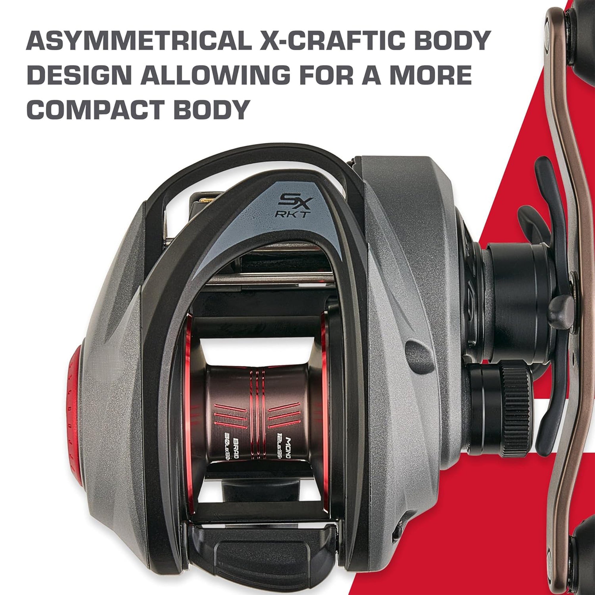 Abu Garcia Revo SX Rocket Low Profile Baitcast Left-Handed Fishing Reel, Grey
