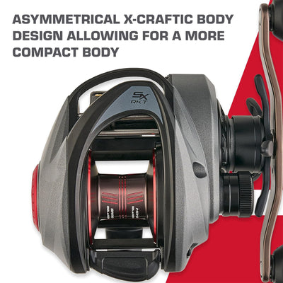 Abu Garcia Revo SX Rocket Low Profile Baitcast Left-Handed Fishing Reel, Grey