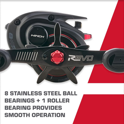 Abu Garcia Revo 5 Winch Low Profile Baitcast Reel, 23" Retrieve, Right Handle