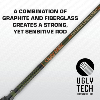 Abu Garcia Catfish Baitcast Rod and Reel Combo, 7 Ft, Medium Heavy, Size 6500