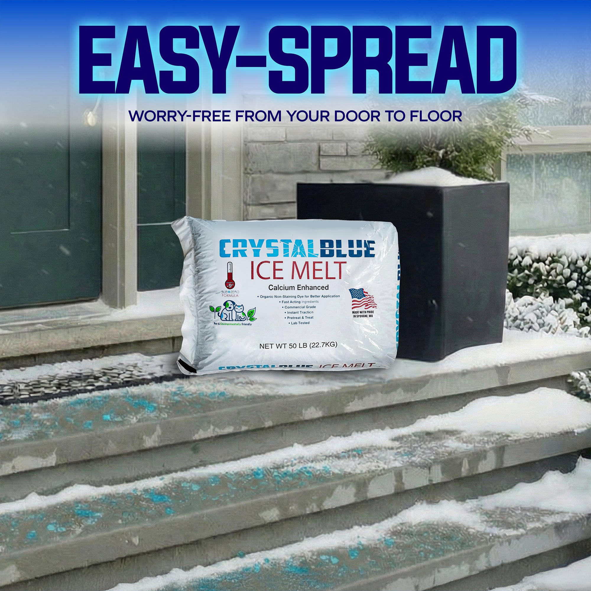 Snow Joe Commercial Blue Long-Lasting Ice and Snow Melt, 50 Pound Bag, CYB50 - VMInnovations
