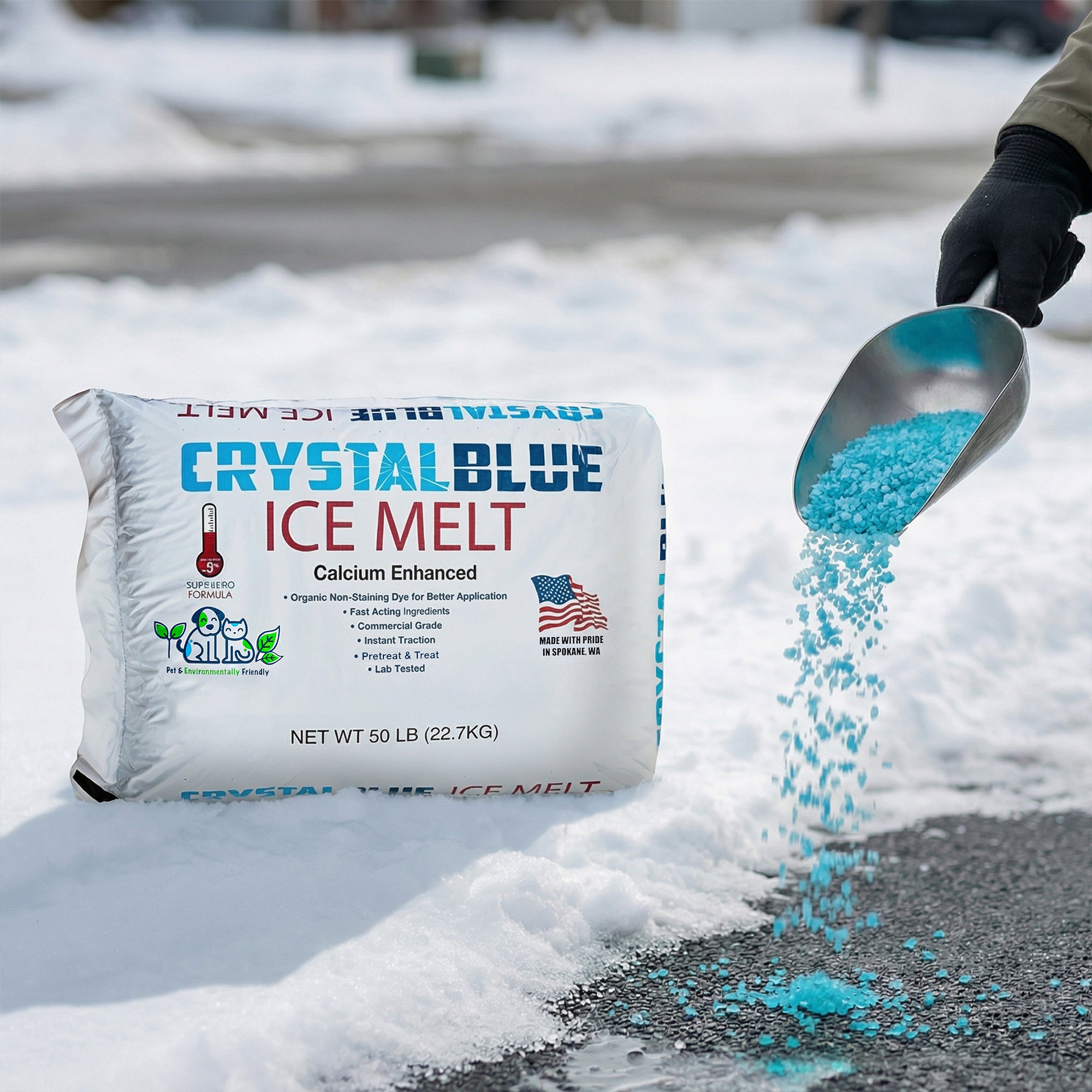 Snow Joe Crystal Blue Long-Lasting Ice and Snow Melt, 50 Pound Bag