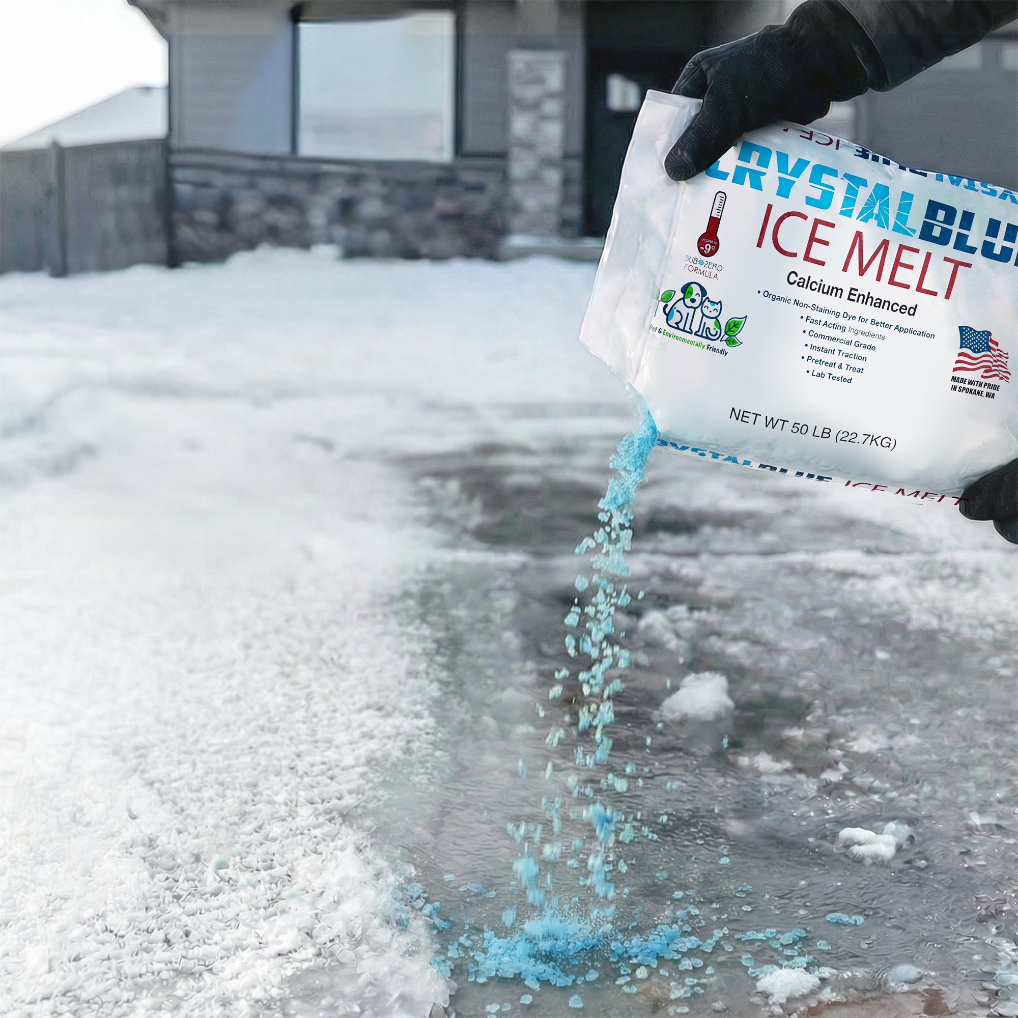 Snow Joe Crystal Blue Long-Lasting Ice and Snow Melt, 50 Pound Bag