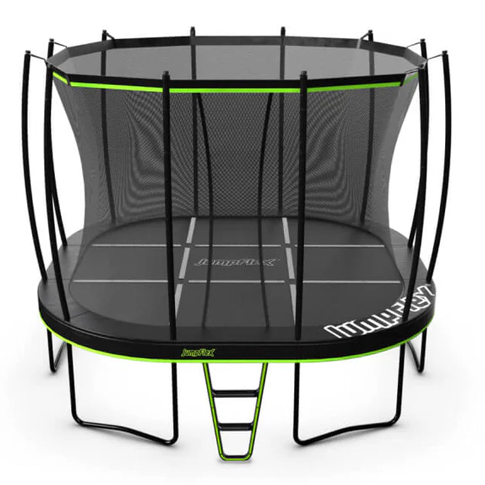 Jumpflex MEGA 14' Trampoline, Outdoor Playset with PROJAM Basketball Hoop, Black