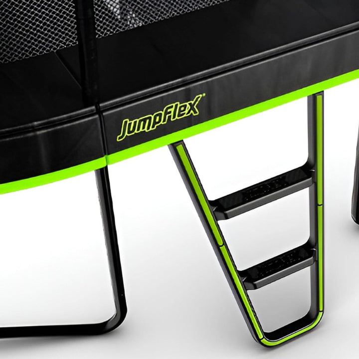JumpFlex 17' Trampoline MEGA Outdoor Playset with Net and Ladder, Green/Black - VMInnovations
