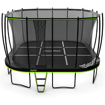 JumpFlex 19' Trampoline MEGA Outdoor Playset with Net and Ladder, Green/Black - VMInnovations