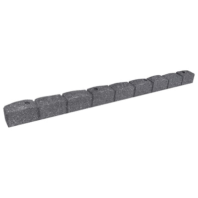Tierra Verde 48"L Roman Stone Recycled Rubber Garden Border Kit, Grey, 2-Pack - VMInnovations