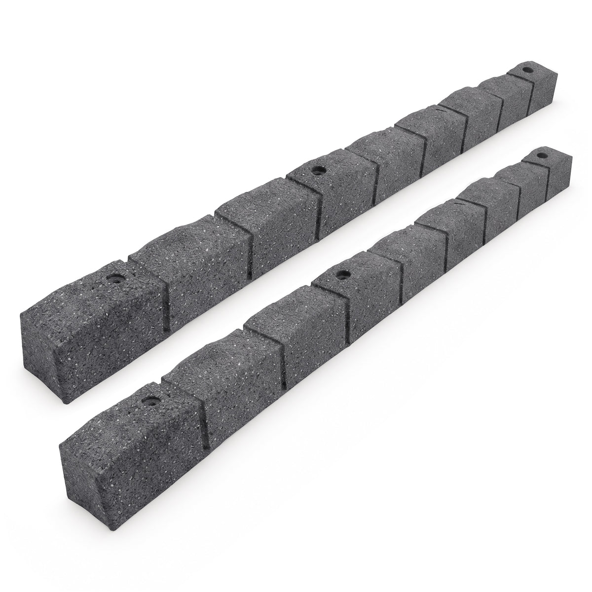 Tierra Verde 48"L Roman Stone Recycled Rubber Garden Border Kit, Grey, 2-Pack