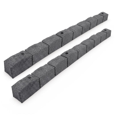 Tierra Verde 48"L Roman Stone Recycled Rubber Garden Border Kit, Grey, 2-Pack