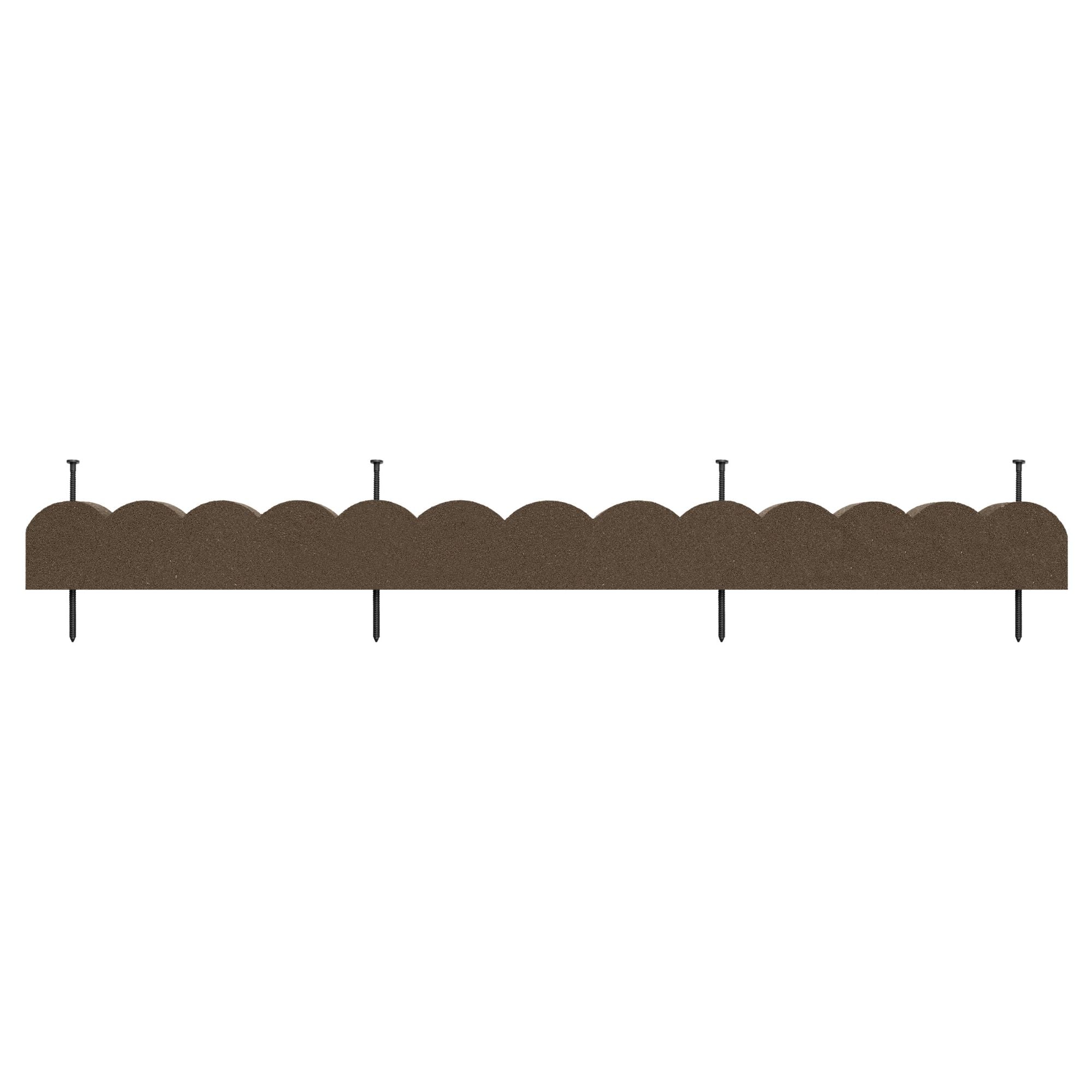 Tierra Verde 47"L Scallop Recycled Rubber Garden Border & Edging, Earth, 2-Pack