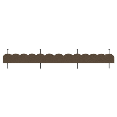Tierra Verde 47"L Scallop Recycled Rubber Garden Border & Edging, Earth, 2-Pack