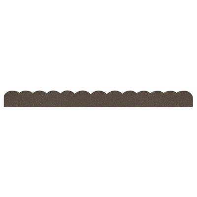 Tierra Verde 47"L Scallop Recycled Rubber Garden Border & Edging, Earth, 2-Pack