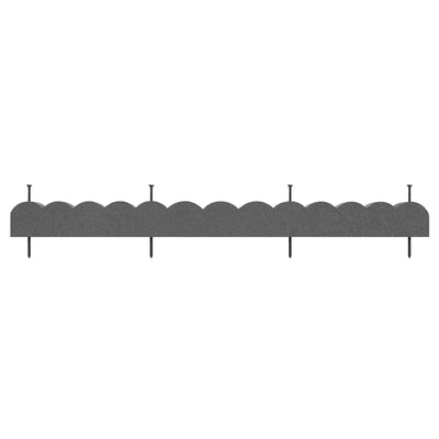 Tierra Verde 47"L Scallop Recycled Rubber Garden Border & Edging, Grey, 2-Pack