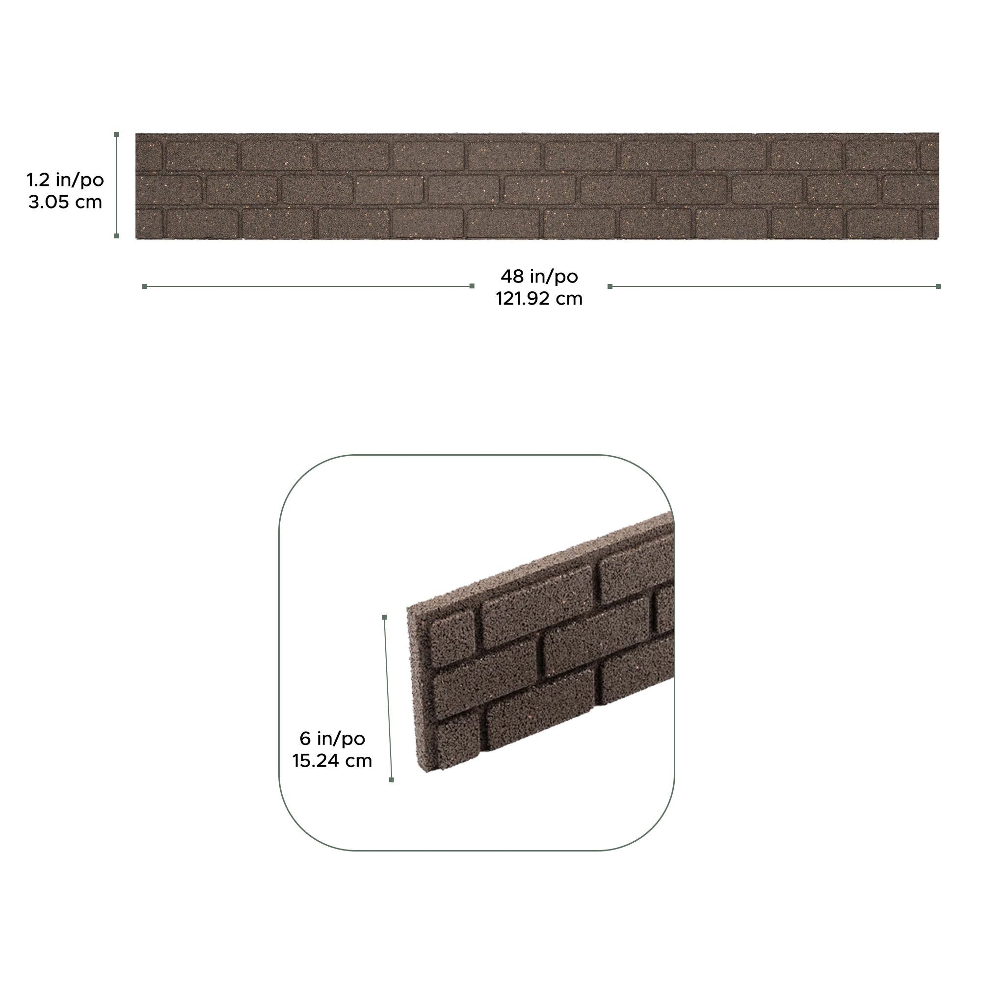 Tierra Verde 48"L x 6"H Bricks, Super Flexible Garden Border Kit, 6 Pk(Open Box)