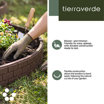 Tierra Verde 48"L x 6"H Bricks, Super Flexible Garden Border Kit, 6 Pk(Open Box)