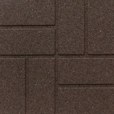 Tierra Verde 16" x 16" Brick Rubber Paver, Outdoor Floor Tiles, Brown (Open Box)