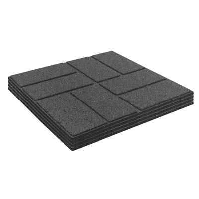 Tierra Verde 16" x 16" Brick Rubber Paver, Outdoor Floor Tiles, Grey, 4 Pack - VMInnovations